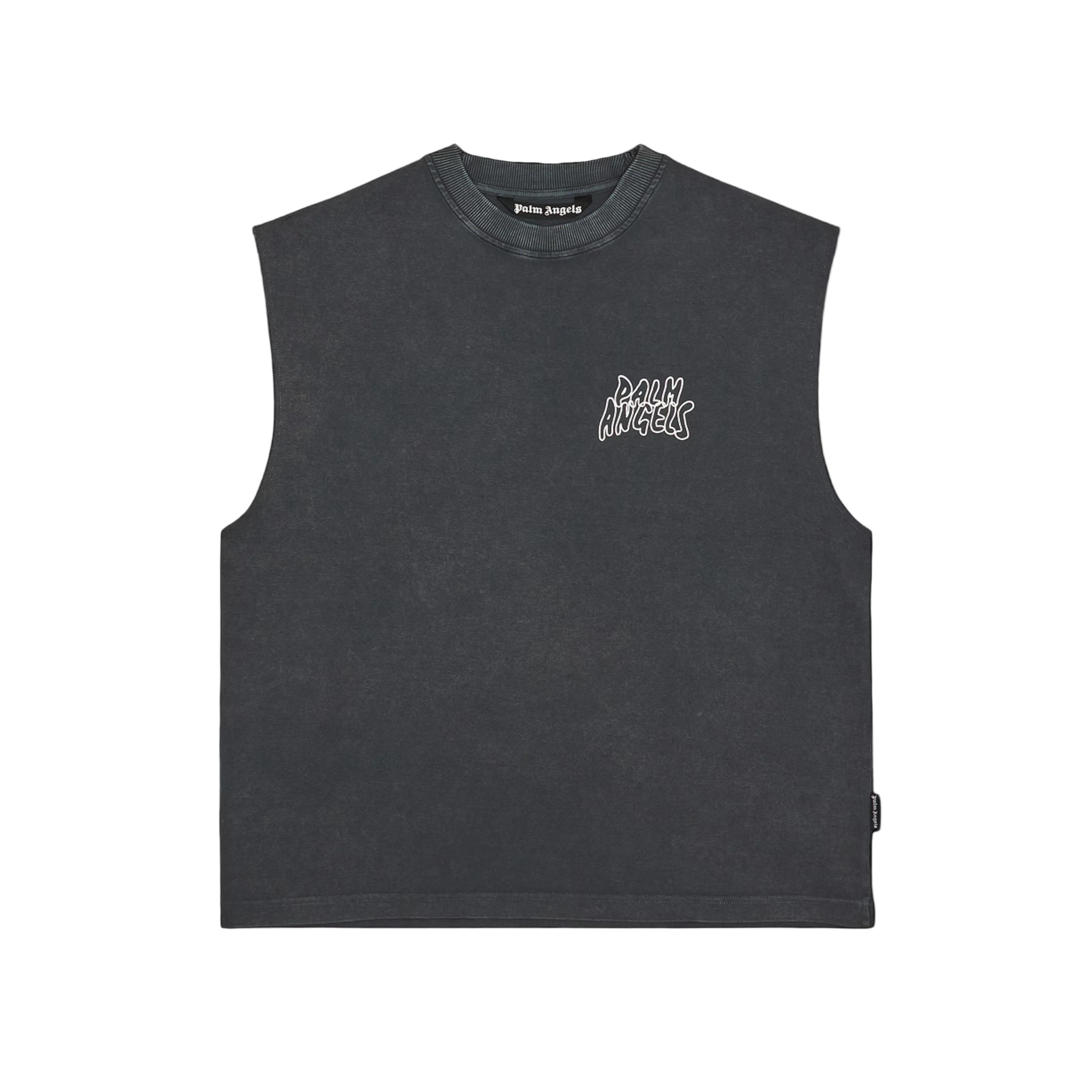 Palm Angels Palm Leaf Distressed Tank Top