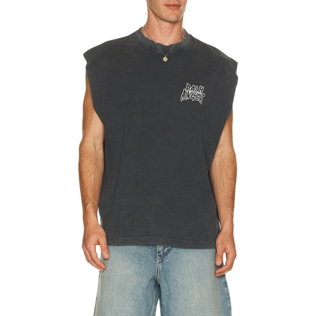 Palm Angels Palm Leaf Distressed Tank Top