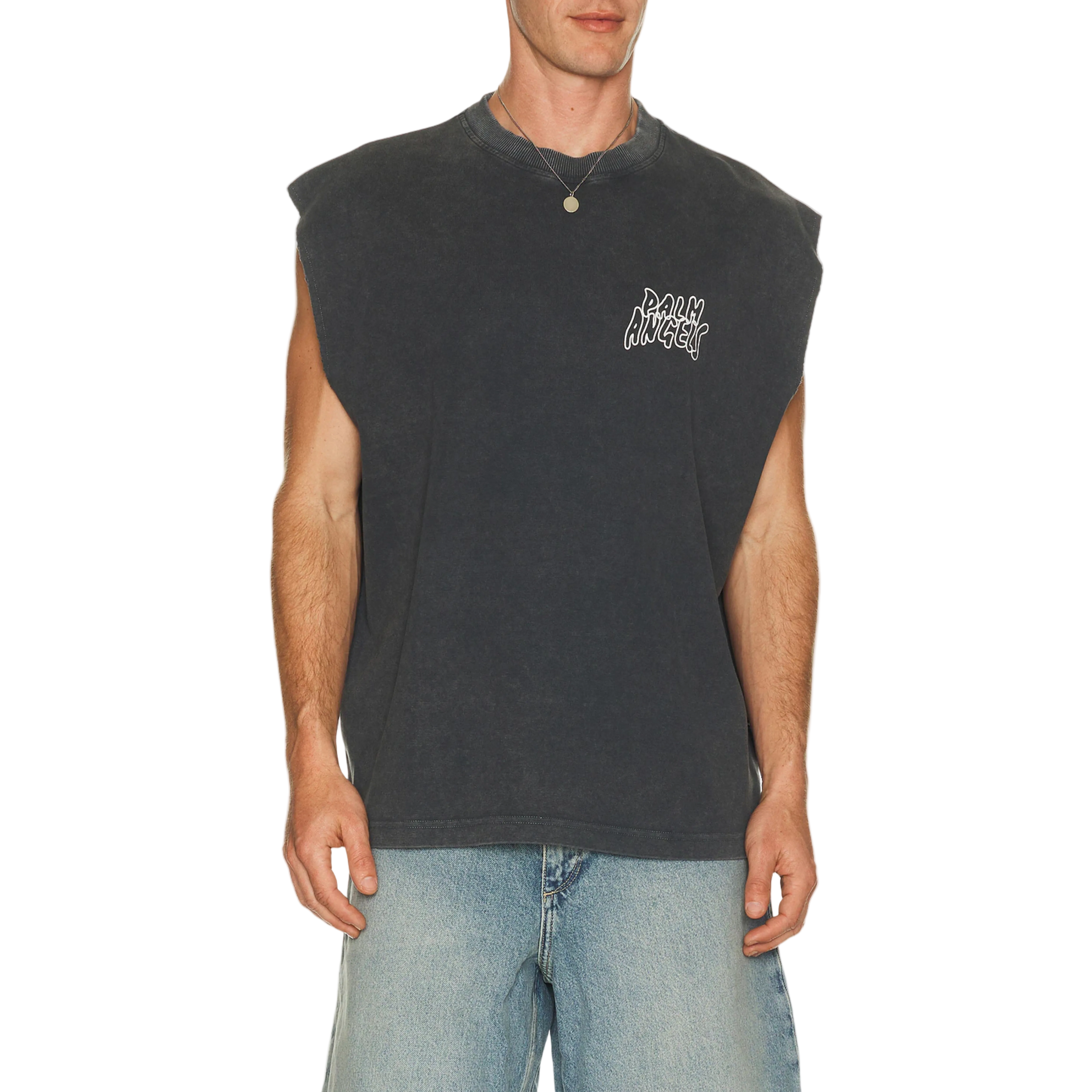 Palm Angels Palm Leaf Distressed Tank Top