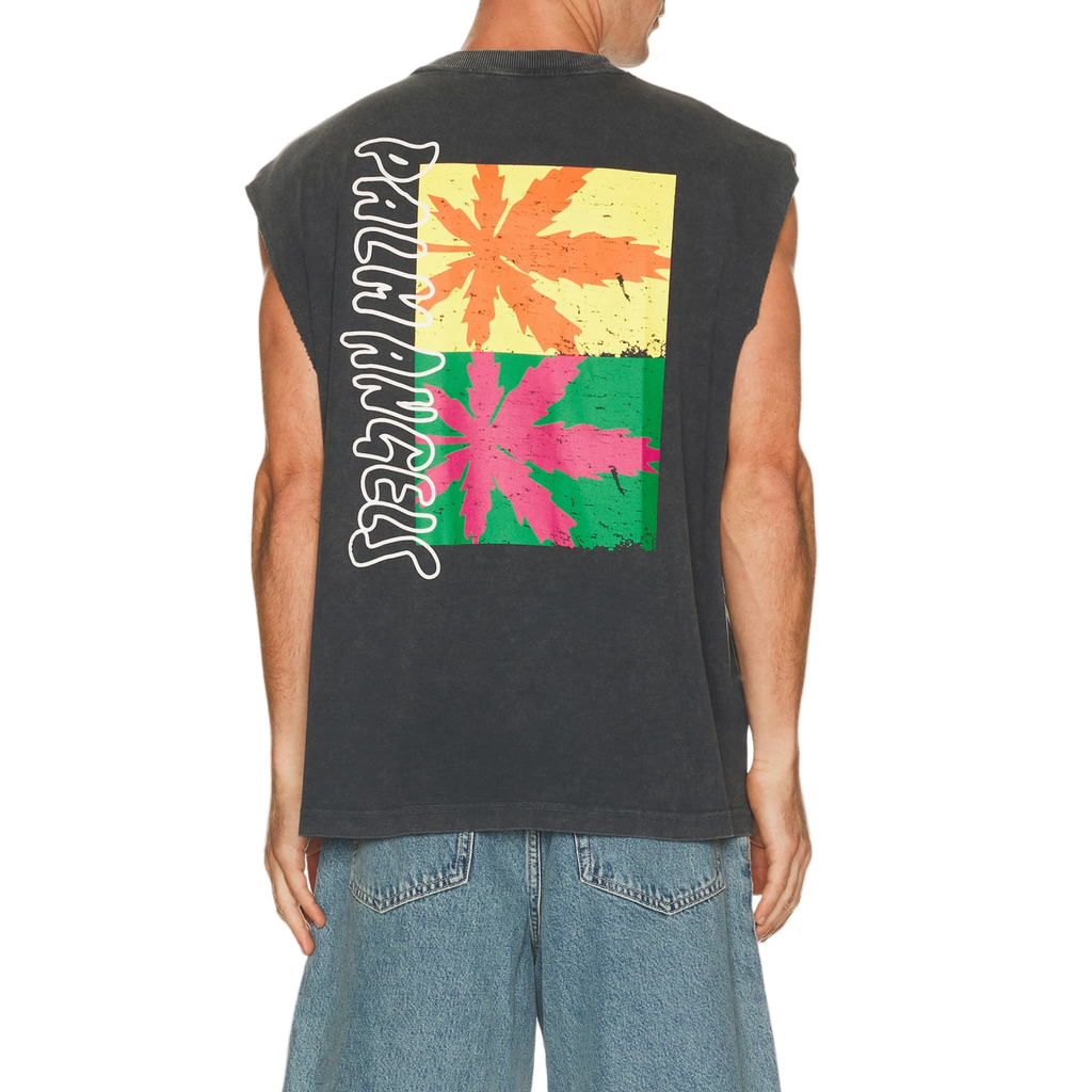 Palm Angels Palm Leaf Distressed Tank Top