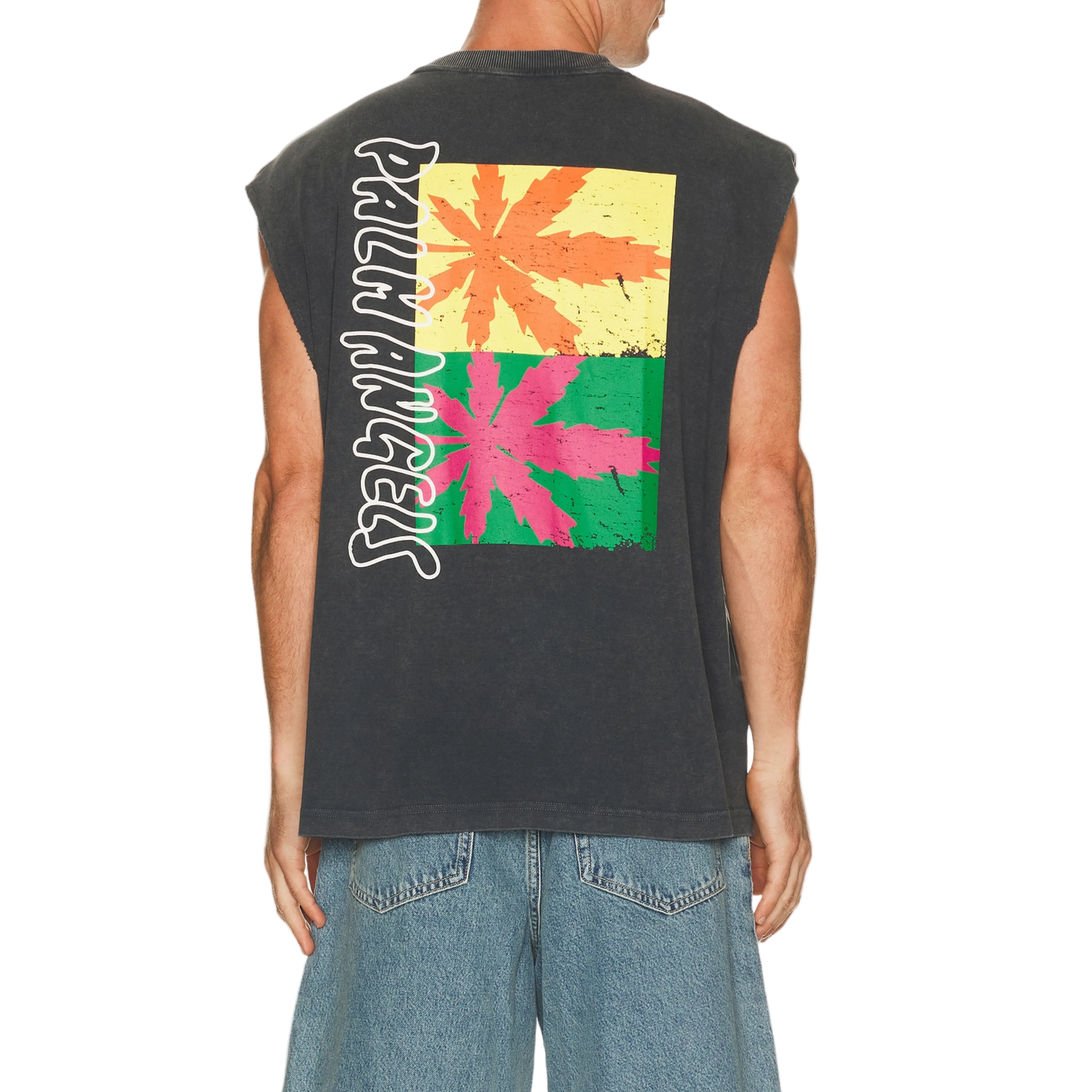 Palm Angels Palm Leaf Distressed Tank Top